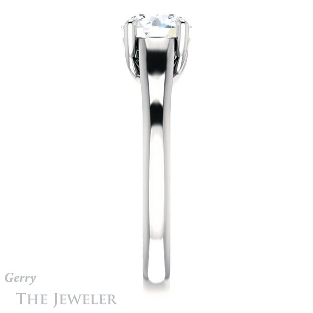 Round Cut Forever One Moissanite Engagement Ring #GTJ947-round-fo-w