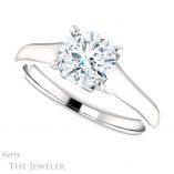 Round Cut Forever One Moissanite Engagement Ring #GTJ947-round-fo-w