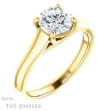 Round Cut Forever One Moissanite Engagement Ring #GTJ947-round-fo-y 4 Round Cut Forever One Moissanite Engagement Ring #GTJ947-round-fo-y