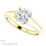 Round Cut Forever One Moissanite Engagement Ring #GTJ947-round-fo-y 5 Round Cut Forever One Moissanite Engagement Ring #GTJ947-round-fo-y