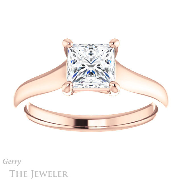 Princess Cut Forever One Moissanite Engagement Ring #GTJ947-square-fo-r