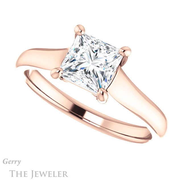 Princess Cut Forever One Moissanite Engagement Ring #GTJ947-square-fo-r