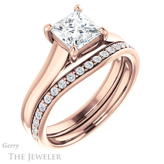 Princess Cut Forever One Moissanite Engagement Ring #GTJ947-square-fo-r