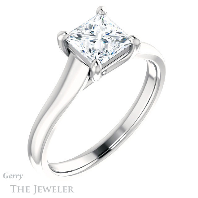 Princess Cut Forever One Moissanite Engagement Ring #GTJ947-square-fo-w 4 Princess Cut Forever One Moissanite Engagement Ring #GTJ947-square-fo-w