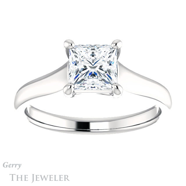 Princess Cut Forever One Moissanite Engagement Ring #GTJ947-square-fo-w 1 Princess Cut Forever One Moissanite Engagement Ring #GTJ947-square-fo-w