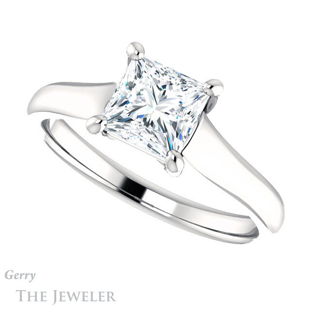 Princess Cut Forever One Moissanite Engagement Ring #GTJ947-square-fo-w 5 Princess Cut Forever One Moissanite Engagement Ring #GTJ947-square-fo-w