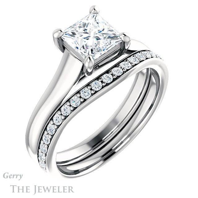 Princess Cut Forever One Moissanite Engagement Ring #GTJ947-square-fo-w 6 Princess Cut Forever One Moissanite Engagement Ring #GTJ947-square-fo-w
