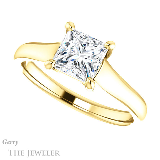 Princess Cut Forever One Moissanite Engagement Ring #GTJ947-square-fo-y 5 Princess Cut Forever One Moissanite Engagement Ring #GTJ947-square-fo-y