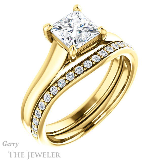 Princess Cut Forever One Moissanite Engagement Ring #GTJ947-square-fo-y 6 Princess Cut Forever One Moissanite Engagement Ring #GTJ947-square-fo-y