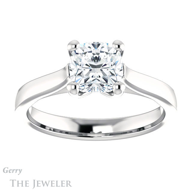 Cushion Cut Forever One Moissanite Engagement Ring #GTJ948-cushion-fo-w