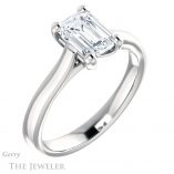 Emerald Cut Forever One Moissanite Engagement Ring #GTJ948-emerald-fb-w 4 Emerald Cut Forever Brilliant Moissanite Engagement Ring #GTJ948-emerald-fb-w