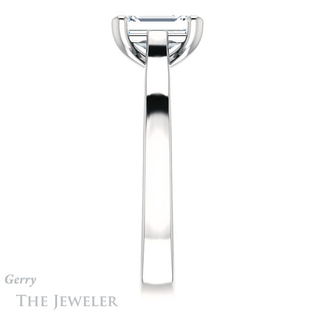 Emerald Cut Forever One Moissanite Engagement Ring #GTJ948-emerald-fb-w 3 Emerald Cut Forever Brilliant Moissanite Engagement Ring #GTJ948-emerald-fb-w