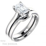 Emerald Cut Forever One Moissanite Engagement Ring #GTJ948-emerald-fb-w 6 Emerald Cut Forever Brilliant Moissanite Engagement Ring #GTJ948-emerald-fb-w