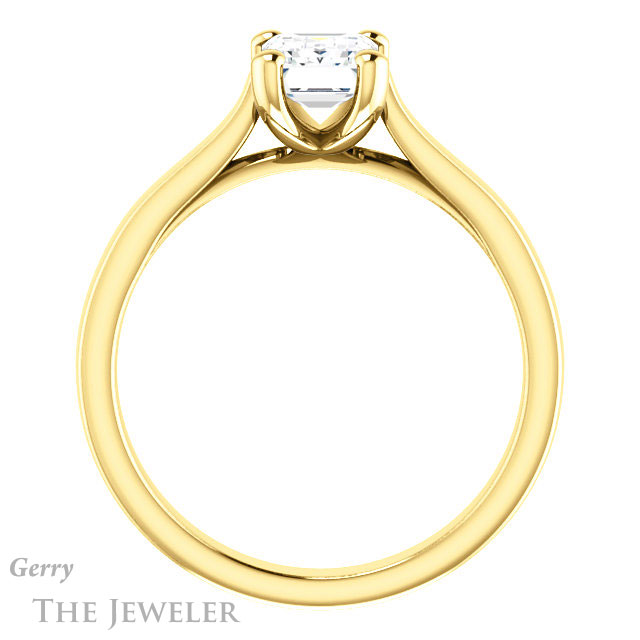 Emerald Cut Forever Brilliant Moissanite Engagement Ring #GTJ948-emerald-fb-y