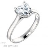 Heart Shaped Forever One Moissanite Engagement Ring #GTJ948-heart-fb-w 4 Heart Shaped Forever Brilliant Moissanite Engagement Ring #GTJ948-heart-fb-w