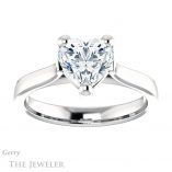 Heart Shaped Forever One Moissanite Engagement Ring #GTJ948-heart-fb-w 1 Heart Shaped Forever Brilliant Moissanite Engagement Ring #GTJ948-heart-fb-w