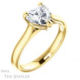 Heart Shaped Forever One Moissanite Engagement Ring #GTJ948-heart-fb-y 4 Heart Shaped Forever Brilliant Moissanite Engagement Ring #GTJ948-heart-fb-y
