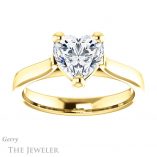 Heart Shaped Forever One Moissanite Engagement Ring #GTJ948-heart-fb-y 1 Heart Shaped Forever Brilliant Moissanite Engagement Ring #GTJ948-heart-fb-y