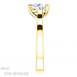 Heart Shaped Forever One Moissanite Engagement Ring #GTJ948-heart-fb-y 3 Heart Shaped Forever Brilliant Moissanite Engagement Ring #GTJ948-heart-fb-y