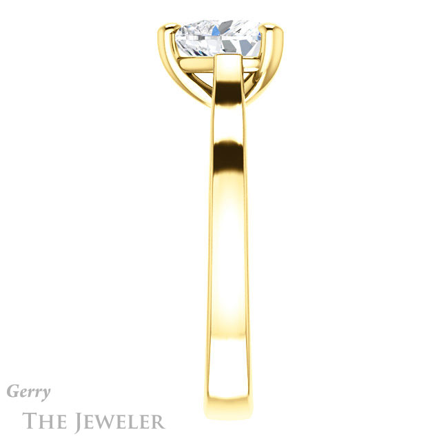 Heart Shaped Forever One Moissanite Engagement Ring #GTJ948-heart-fb-y 3 Heart Shaped Forever Brilliant Moissanite Engagement Ring #GTJ948-heart-fb-y