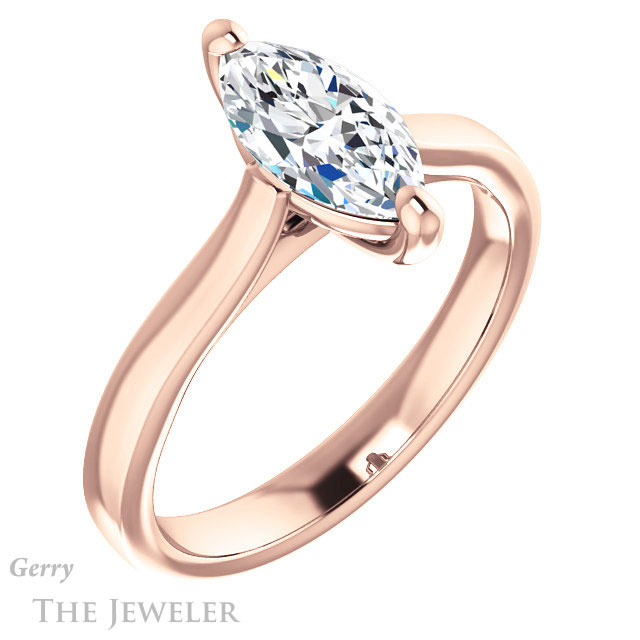 Marquise Cut Forever Brilliant Moissanite Engagement Ring #GTJ948-marquise-fb-r