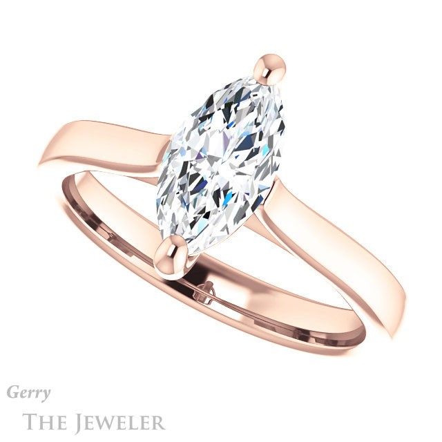 Marquise Cut Forever Brilliant Moissanite Engagement Ring #GTJ948-marquise-fb-r