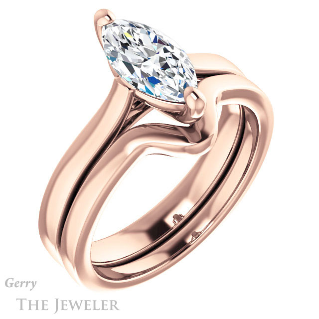 Marquise Cut Forever Brilliant Moissanite Engagement Ring #GTJ948-marquise-fb-r