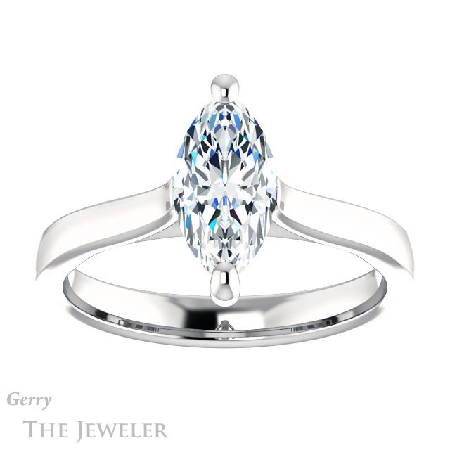 Marquise Cut Forever Brilliant Moissanite Engagement Ring #GTJ948-marquise-fb-w