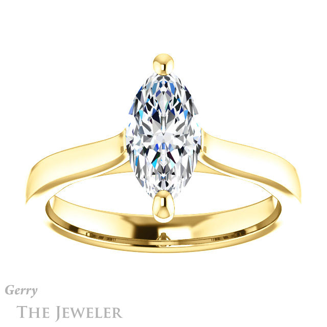 Marquise Cut Forever Brilliant Moissanite Engagement Ring #GTJ948-marquise-fb-y