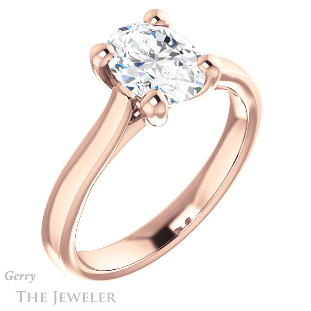Oval Shaped Forever One Moissanite Engagement Ring #GTJ948-oval-fo-r 4 Oval Shaped Forever One Moissanite Engagement Ring #GTJ948-oval-fo-r