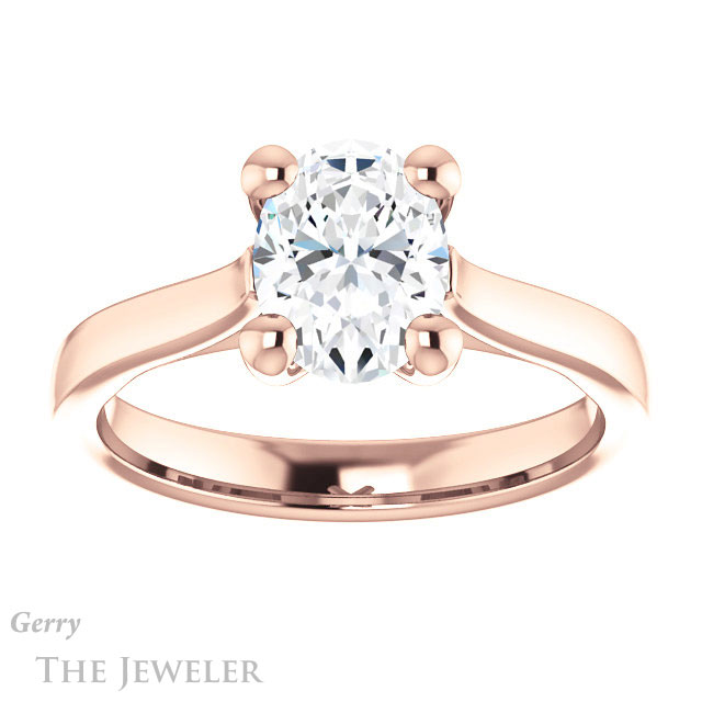 Oval Shaped Forever One Moissanite Engagement Ring #GTJ948-oval-fo-r 1 Oval Shaped Forever One Moissanite Engagement Ring #GTJ948-oval-fo-r