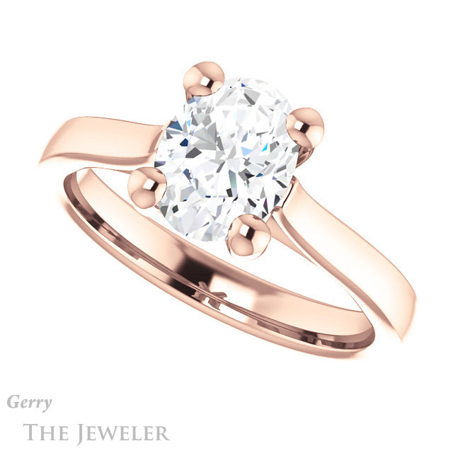 Oval Shaped Forever One Moissanite Engagement Ring #GTJ948-oval-fo-r 5 Oval Shaped Forever One Moissanite Engagement Ring #GTJ948-oval-fo-r