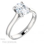 Oval Shaped Forever One Moissanite Engagement Ring #GTJ948-oval-fo-w 4 Oval Shaped Forever One Moissanite Engagement Ring #GTJ948-oval-fo-w
