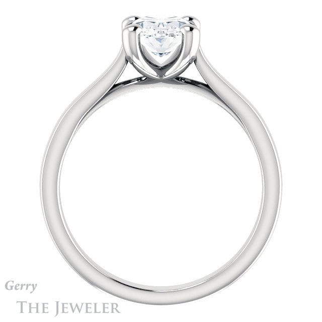 Oval Shaped Forever One Moissanite Engagement Ring #GTJ948-oval-fo-w