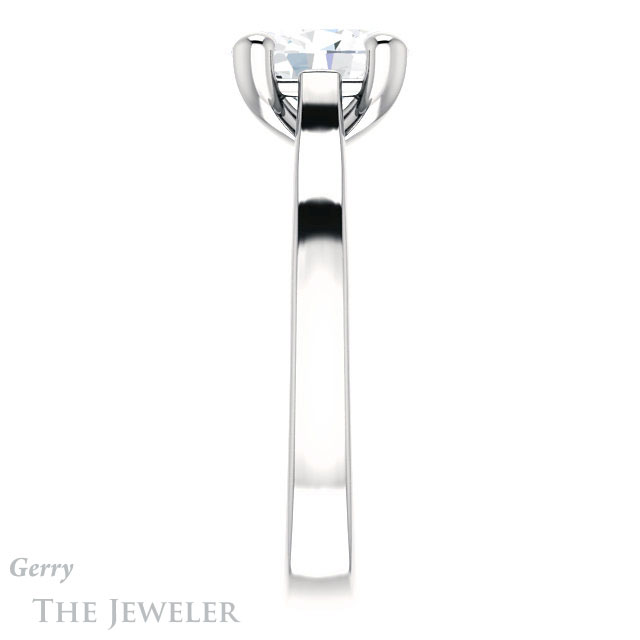 Oval Shaped Forever One Moissanite Engagement Ring #GTJ948-oval-fo-w 3 Oval Shaped Forever One Moissanite Engagement Ring #GTJ948-oval-fo-w