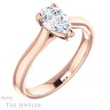 Pear Shaped Forever One Moissanite Engagement Ring #GTJ948-pear-fb-r 4 Pear Shaped Forever Brilliant Moissanite Engagement Ring #GTJ948-pear-fb-r