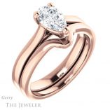 Pear Shaped Forever One Moissanite Engagement Ring #GTJ948-pear-fb-r 6 Pear Shaped Forever Brilliant Moissanite Engagement Ring #GTJ948-pear-fb-r