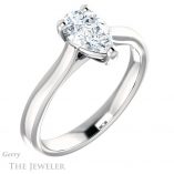 Pear Shaped Forever Brilliant Moissanite Engagement Ring #GTJ948-pear-fb-w