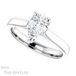 Pear Shaped Forever Brilliant Moissanite Engagement Ring #GTJ948-pear-fb-w