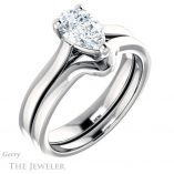 Pear Shaped Forever Brilliant Moissanite Engagement Ring #GTJ948-pear-fb-w