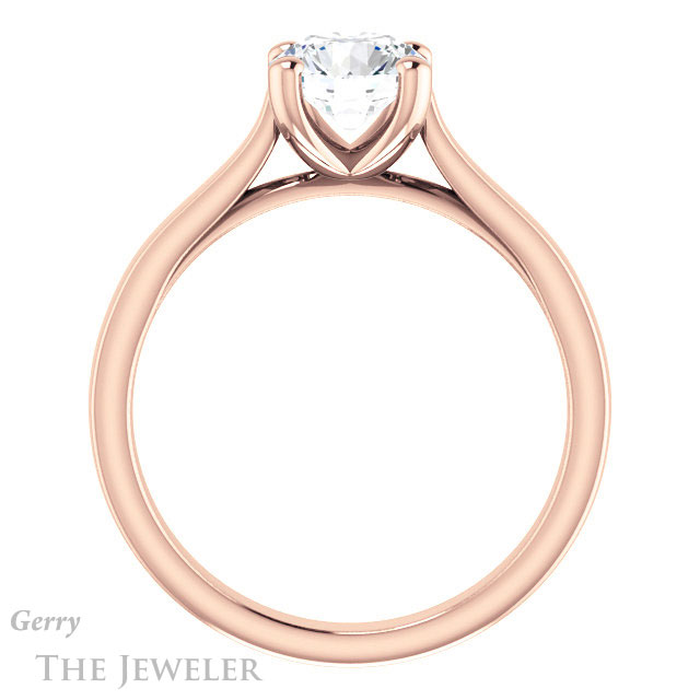 Round Cut Forever One Moissanite Engagement Ring #GTJ948-round-fo-r