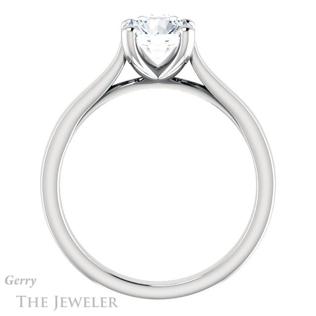 Round Cut Forever One Moissanite Engagement Ring #GTJ948-round-fo-w