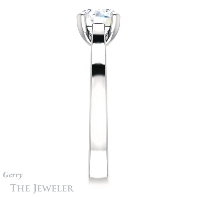 Round Cut Forever One Moissanite Engagement Ring #GTJ948-round-fo-w