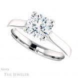 Round Cut Forever One Moissanite Engagement Ring #GTJ948-round-fo-w