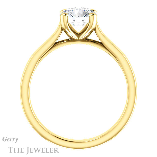 Round Cut Forever One Moissanite Engagement Ring #GTJ948-round-fo-y