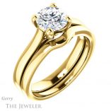 Round Cut Forever One Moissanite Engagement Ring #GTJ948-round-fo-y 6 Round Cut Forever One Moissanite Engagement Ring #GTJ948-round-fo-y