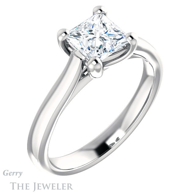 Princess Cut Forever One Moissanite Engagement Ring #GTJ948-square-fo-w 4 Princess Cut Forever One Moissanite Engagement Ring #GTJ948-square-fo-w