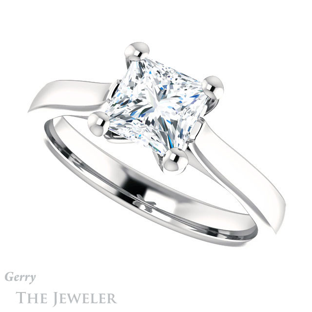 Princess Cut Forever One Moissanite Engagement Ring #GTJ948-square-fo-w 5 Princess Cut Forever One Moissanite Engagement Ring #GTJ948-square-fo-w