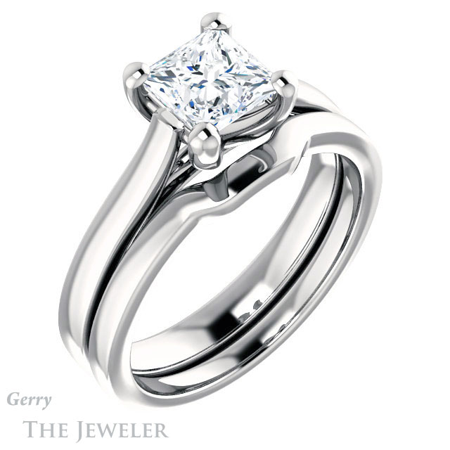 Princess Cut Forever One Moissanite Engagement Ring #GTJ948-square-fo-w 6 Princess Cut Forever One Moissanite Engagement Ring #GTJ948-square-fo-w