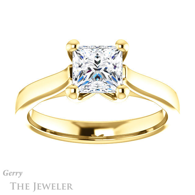 Princess Cut Forever One Moissanite Engagement Ring #GTJ948-square-fo-y